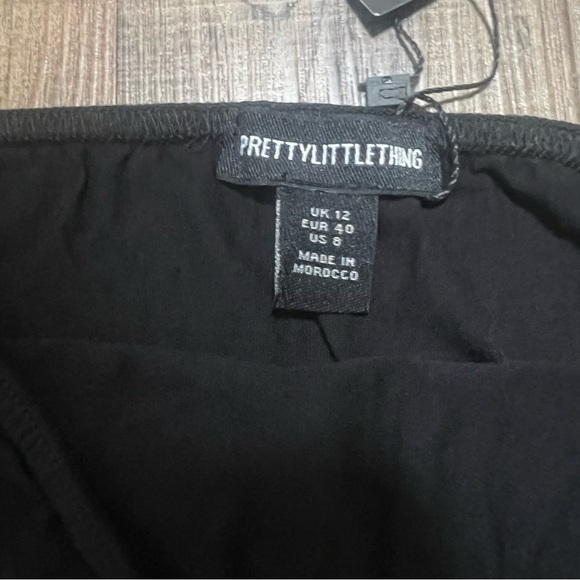 Pretty Little Thing Womens Black Jersey Bandeau Bodycon Dress Size 8 NWT - Picture 2 of 5